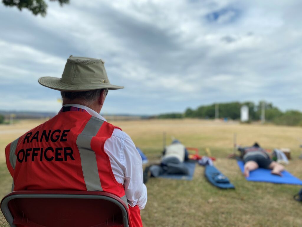 A Range Conducting Officer (RCO) monitoring proceedings at 1200 yards